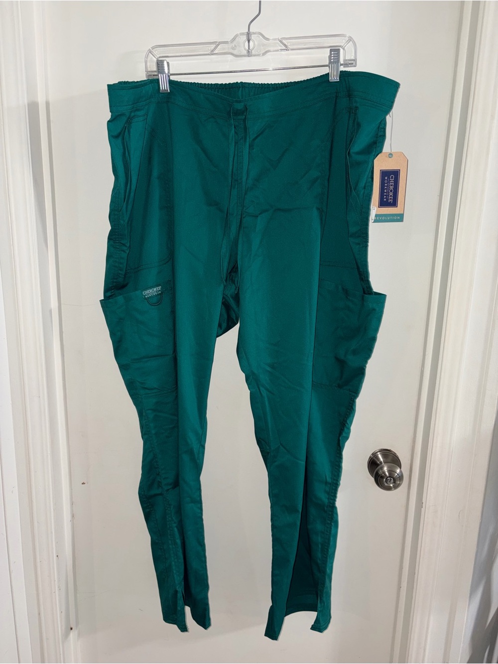 Cherokee Hunter Green Scrub Pants with Multiple Pockets